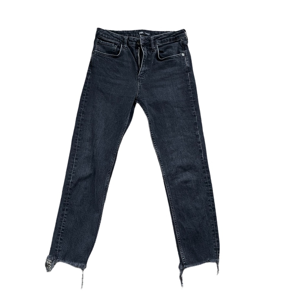 Zara crop black denim pants